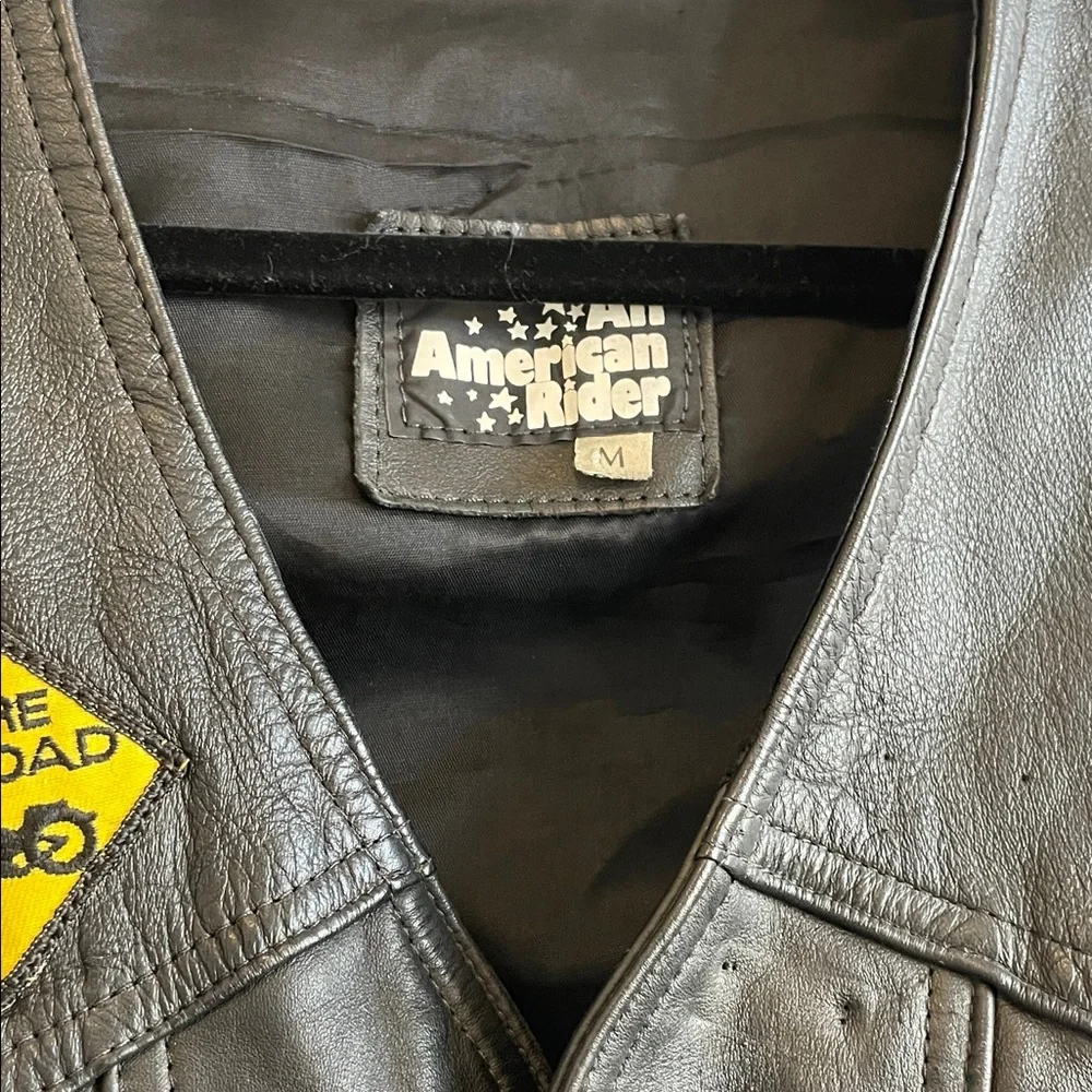 All American Ryder Black Leather Biker Vest with Harley-Davidson - Picture 3 of 8